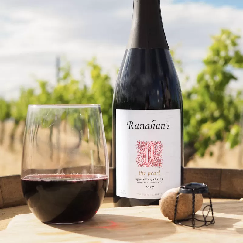 Ranahan's sprkling shiraz "The Pearl" -redbank pyrenees